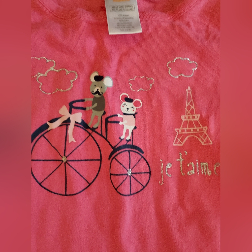 GYMBOREE OUTLET Girls 12/18M pink/ blue pajamas Paris gymmies - Picture 5 of 9